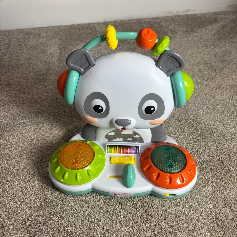 Infantino Spin & Slide DJ Panda - 16 Songs, Busy Beads for Fine Motor Skills